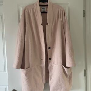 Old Navy Light Pink Open Front Trench Coat